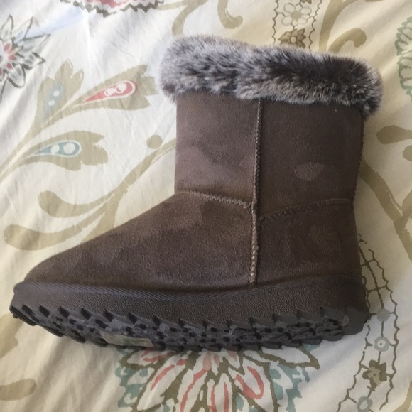 Toddler Dusty colored fur-lined boots with bows - Picture 4 of 8
